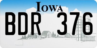 IA license plate BDR376