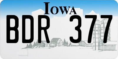 IA license plate BDR377