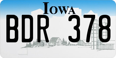 IA license plate BDR378