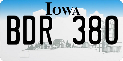 IA license plate BDR380