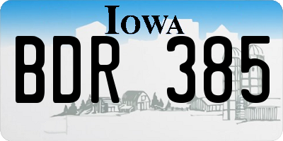IA license plate BDR385