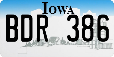IA license plate BDR386