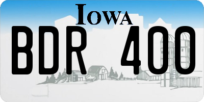IA license plate BDR400