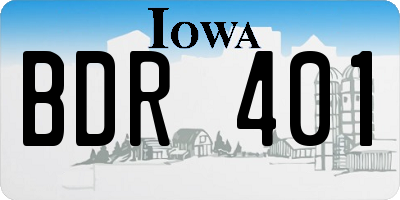 IA license plate BDR401