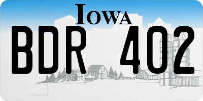 IA license plate BDR402