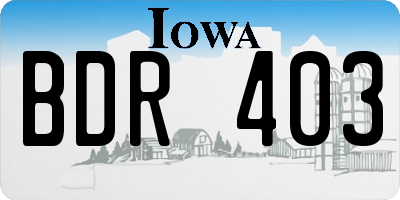 IA license plate BDR403