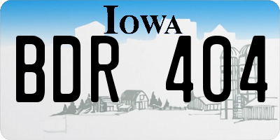IA license plate BDR404