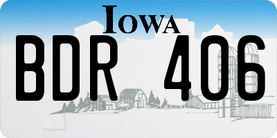 IA license plate BDR406