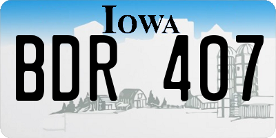 IA license plate BDR407