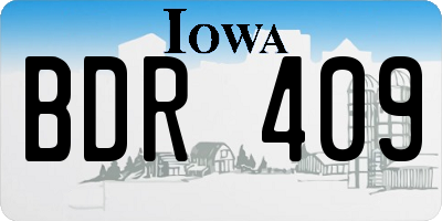 IA license plate BDR409
