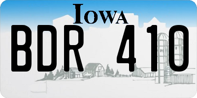 IA license plate BDR410