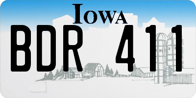 IA license plate BDR411