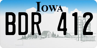 IA license plate BDR412
