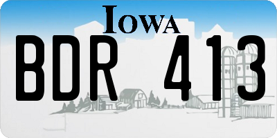 IA license plate BDR413