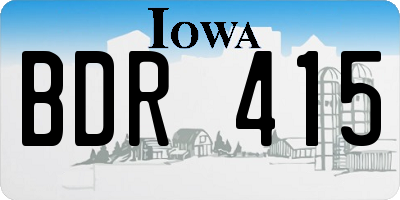 IA license plate BDR415