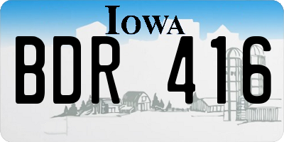 IA license plate BDR416
