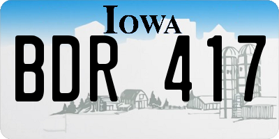 IA license plate BDR417