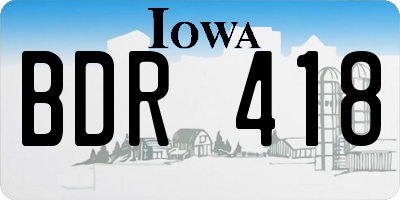IA license plate BDR418