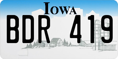 IA license plate BDR419