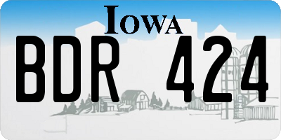IA license plate BDR424