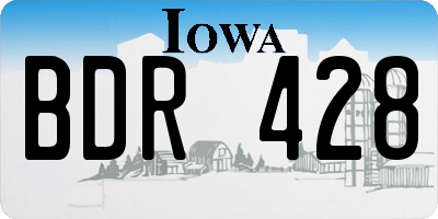 IA license plate BDR428