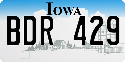 IA license plate BDR429