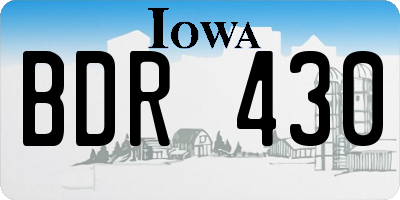IA license plate BDR430