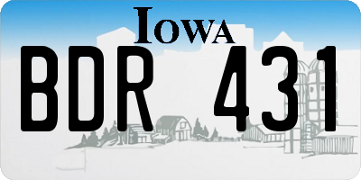 IA license plate BDR431