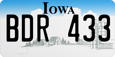 IA license plate BDR433