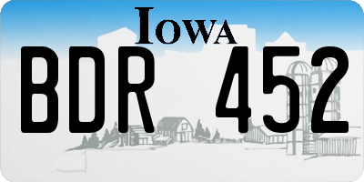 IA license plate BDR452