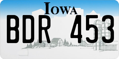 IA license plate BDR453