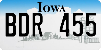 IA license plate BDR455