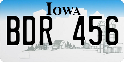 IA license plate BDR456