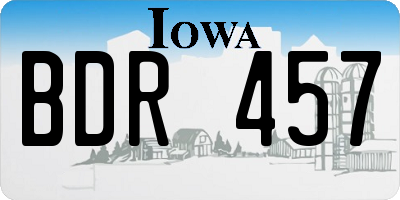 IA license plate BDR457
