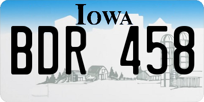 IA license plate BDR458