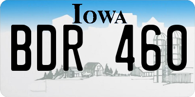 IA license plate BDR460