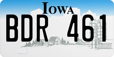 IA license plate BDR461
