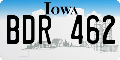 IA license plate BDR462