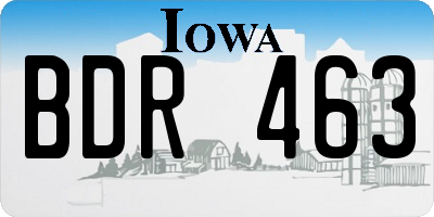 IA license plate BDR463