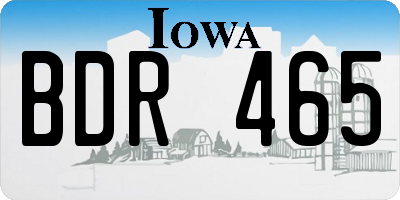 IA license plate BDR465
