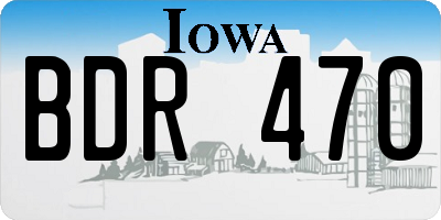 IA license plate BDR470