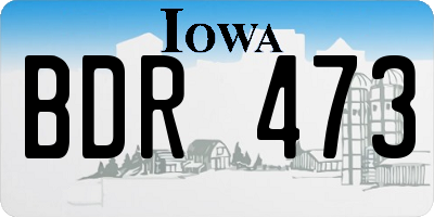IA license plate BDR473