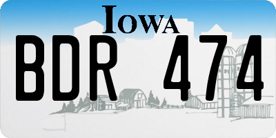 IA license plate BDR474