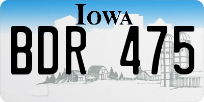 IA license plate BDR475