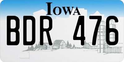 IA license plate BDR476