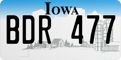 IA license plate BDR477