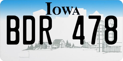 IA license plate BDR478