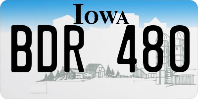 IA license plate BDR480