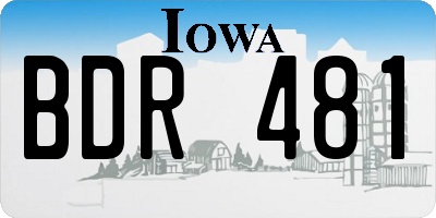 IA license plate BDR481