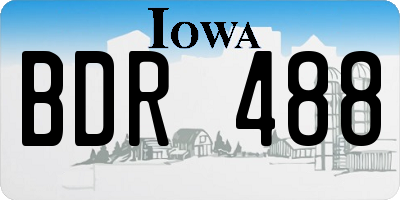IA license plate BDR488